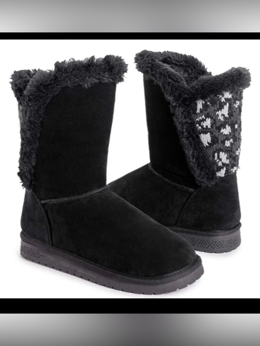 Muk Luks Women's Essentials Carey Boots -Navy/Leopard Size 7 M US